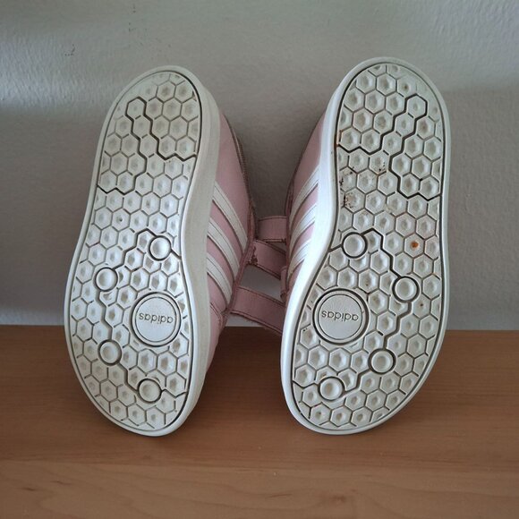 Adidas Pink & White Velcro Sneakers - Girl Kids' Size US 10K - Picture 7 of 8